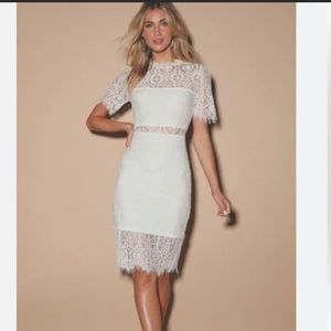 Lulu’s Remarkable White Lace Dress